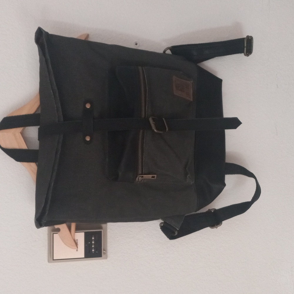 The Loom Alaska Charcoal Canvas Rolltop Backpack